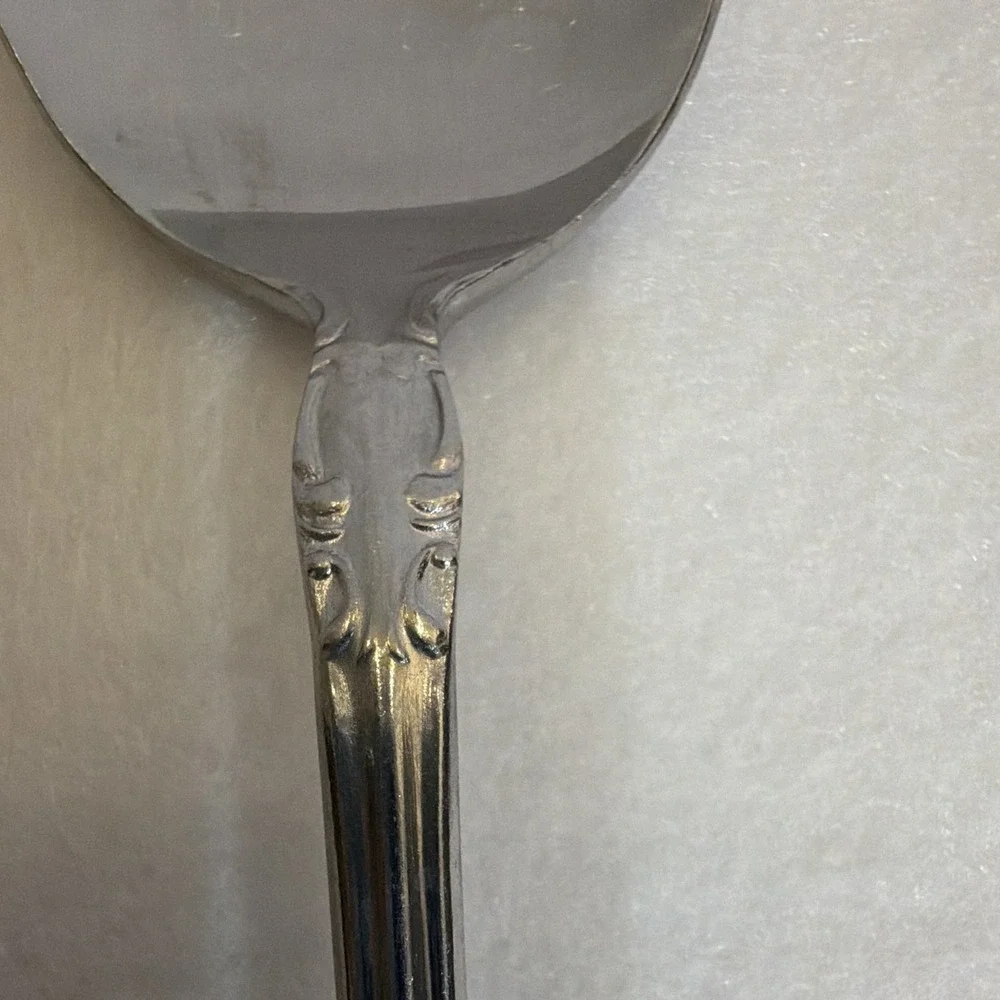 Embassy Classic VALMORRA Stainless Steel Spoon Floral Handle Glossy 7 1/2 in